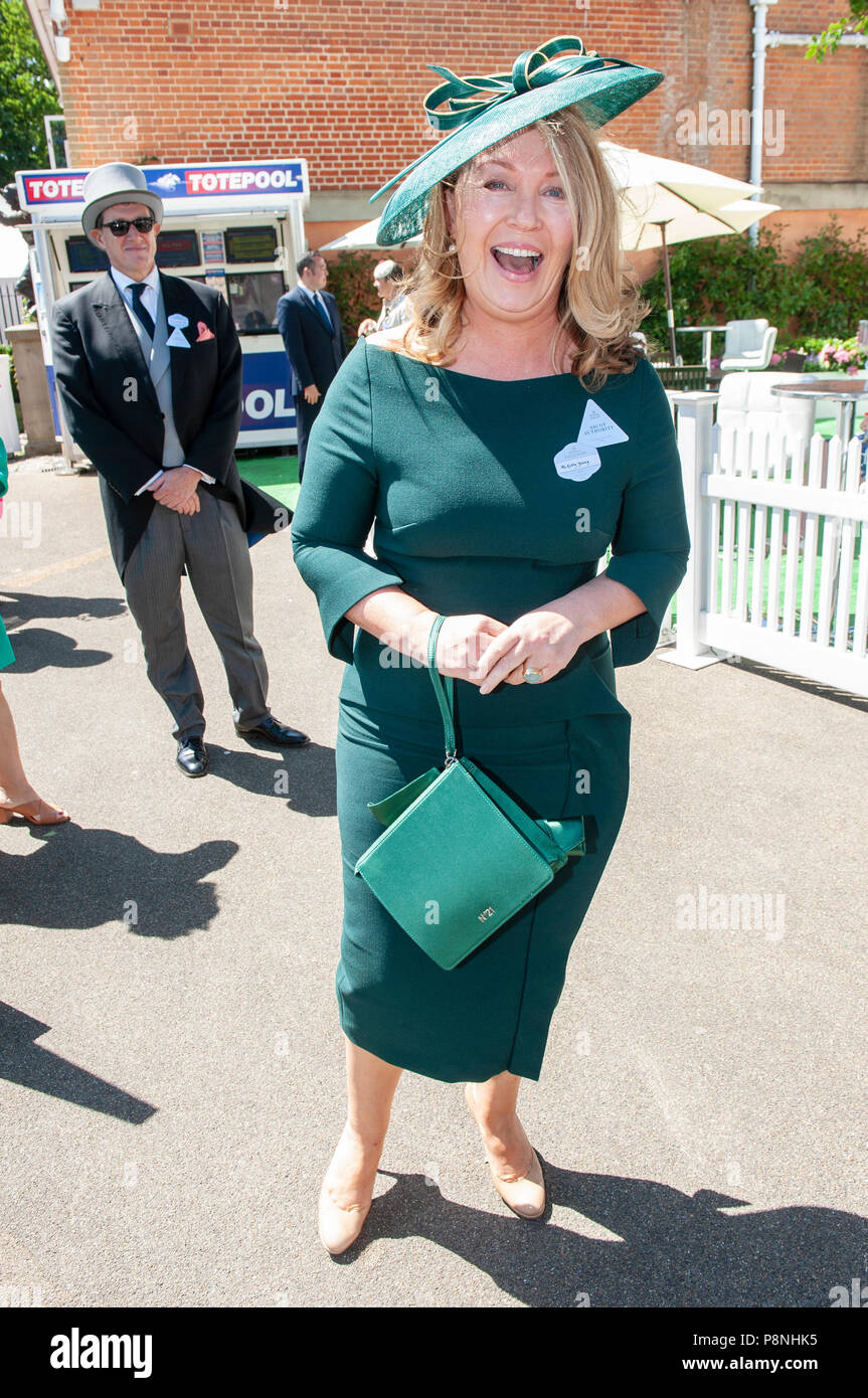Radio and television presenter Kirsty Young attending Ladies Day at Royal Ascot 2018. Stock Photo
