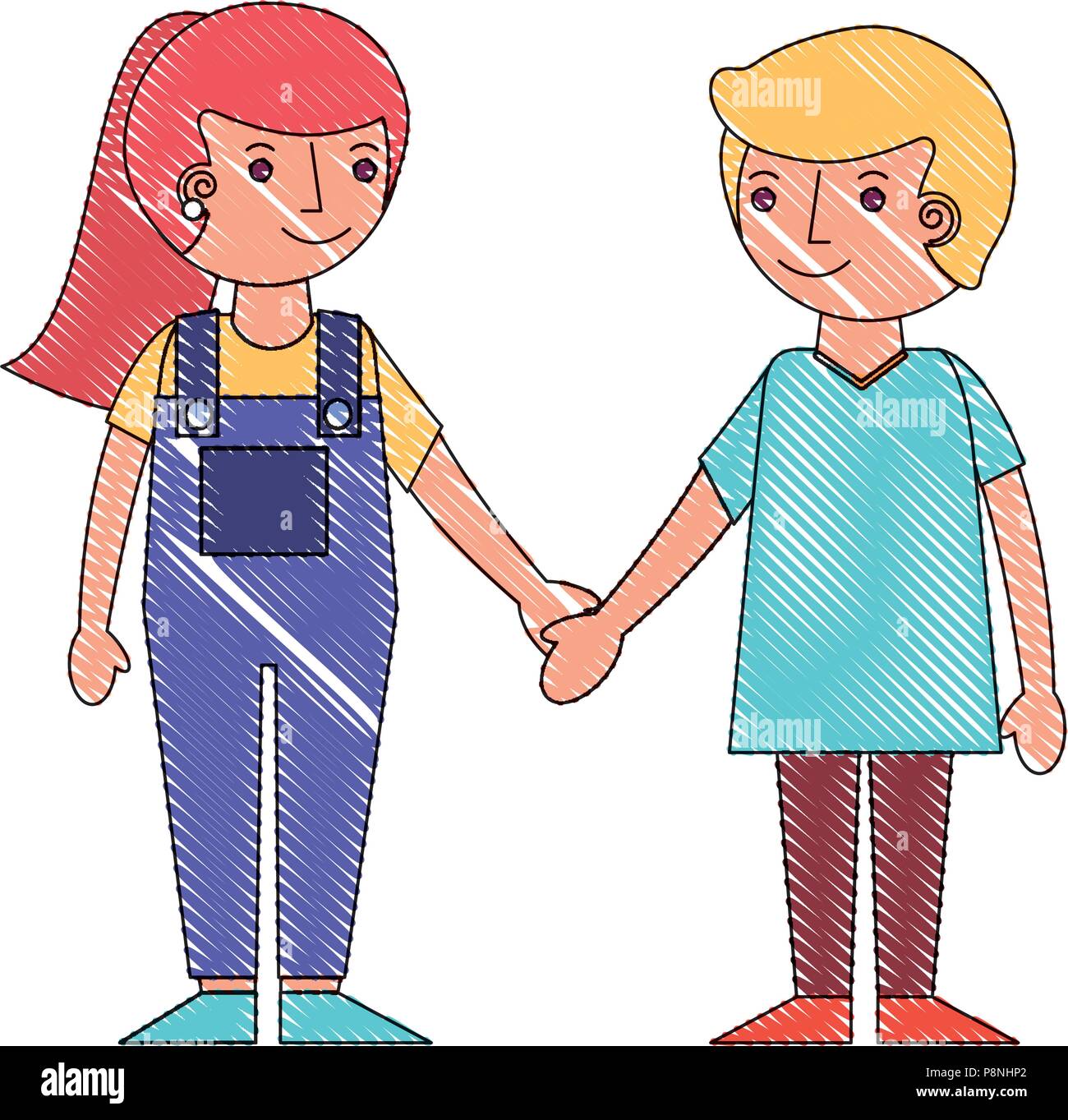 Cute Boy And Girl Holding Hands Friendly Vector Illustration Stock Vector Image Art Alamy Cute Boy And Girl Holding Hands Friendly Vector Illustration Stock Vector Image Art Alamy