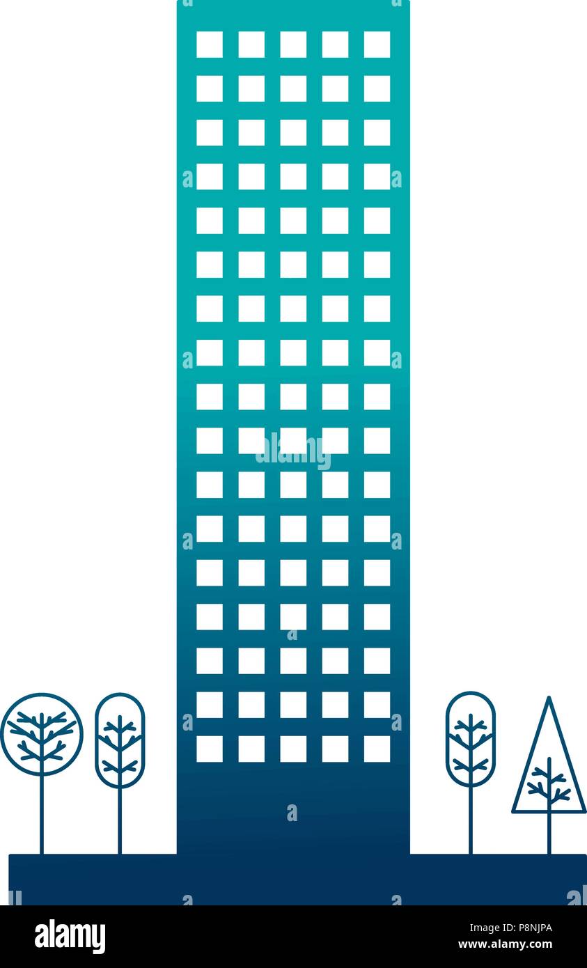 building structure with trees plants isolated icon vector illustration ...