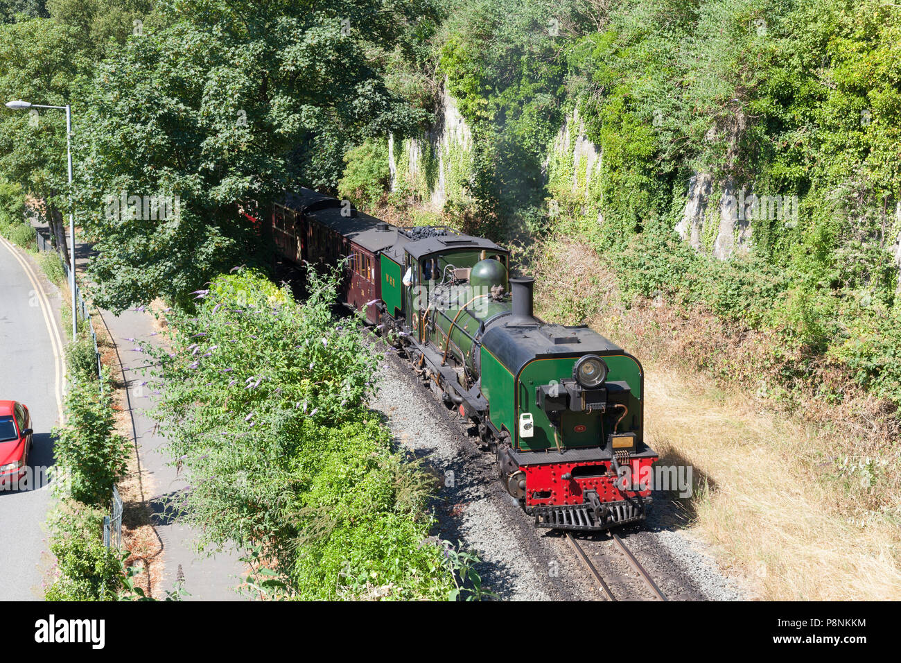 Welsh Highland Railway, Caernarfon, Gwynedd, Wales Stock Photo