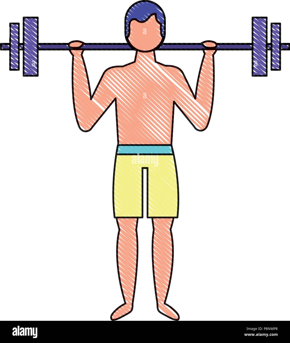 Cartoon Man Lifting Weights Stock Photos & Cartoon Man Lifting Weights ...