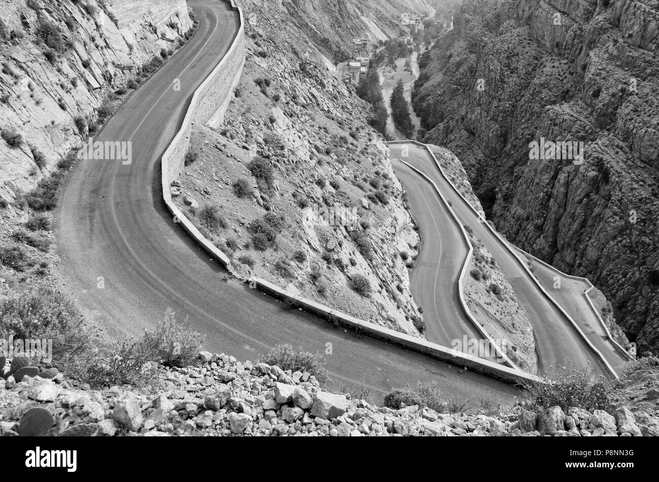 A dangerous road in morocco Stock Photo