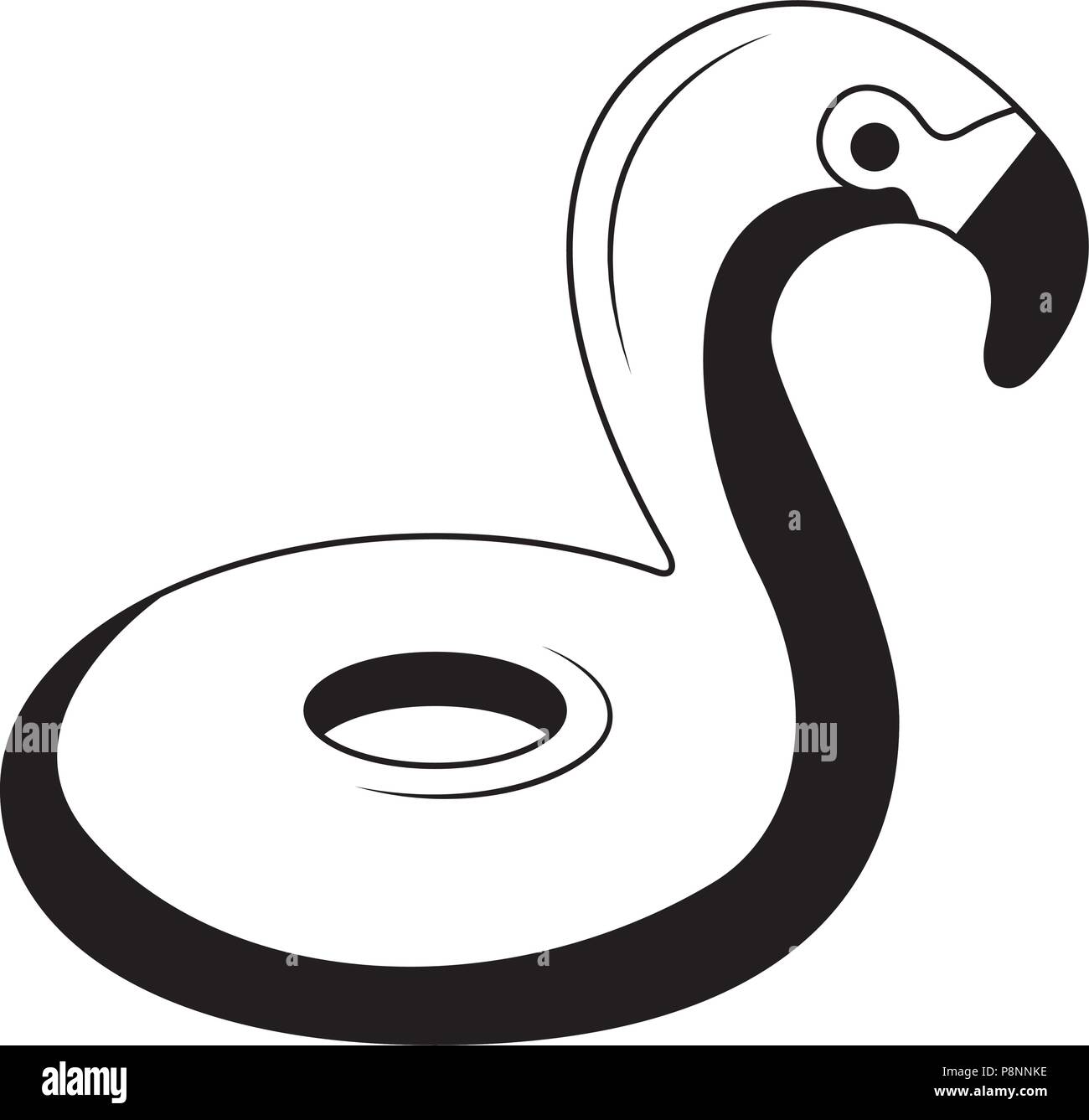 rubber flamingo float accessory icon vector illustration Stock Vector ...