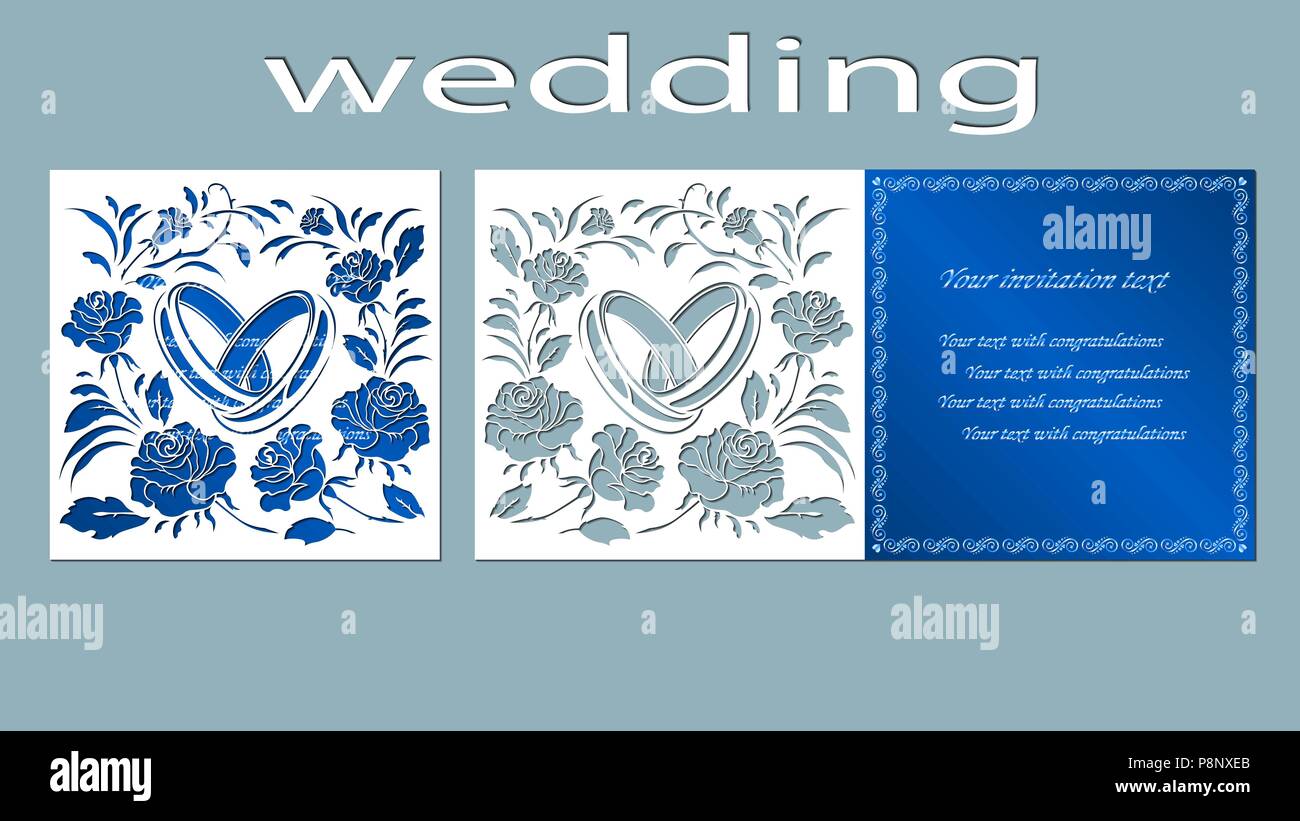 Inscription - wedding. Rings, vector, illustration, laser cut, Ring ...