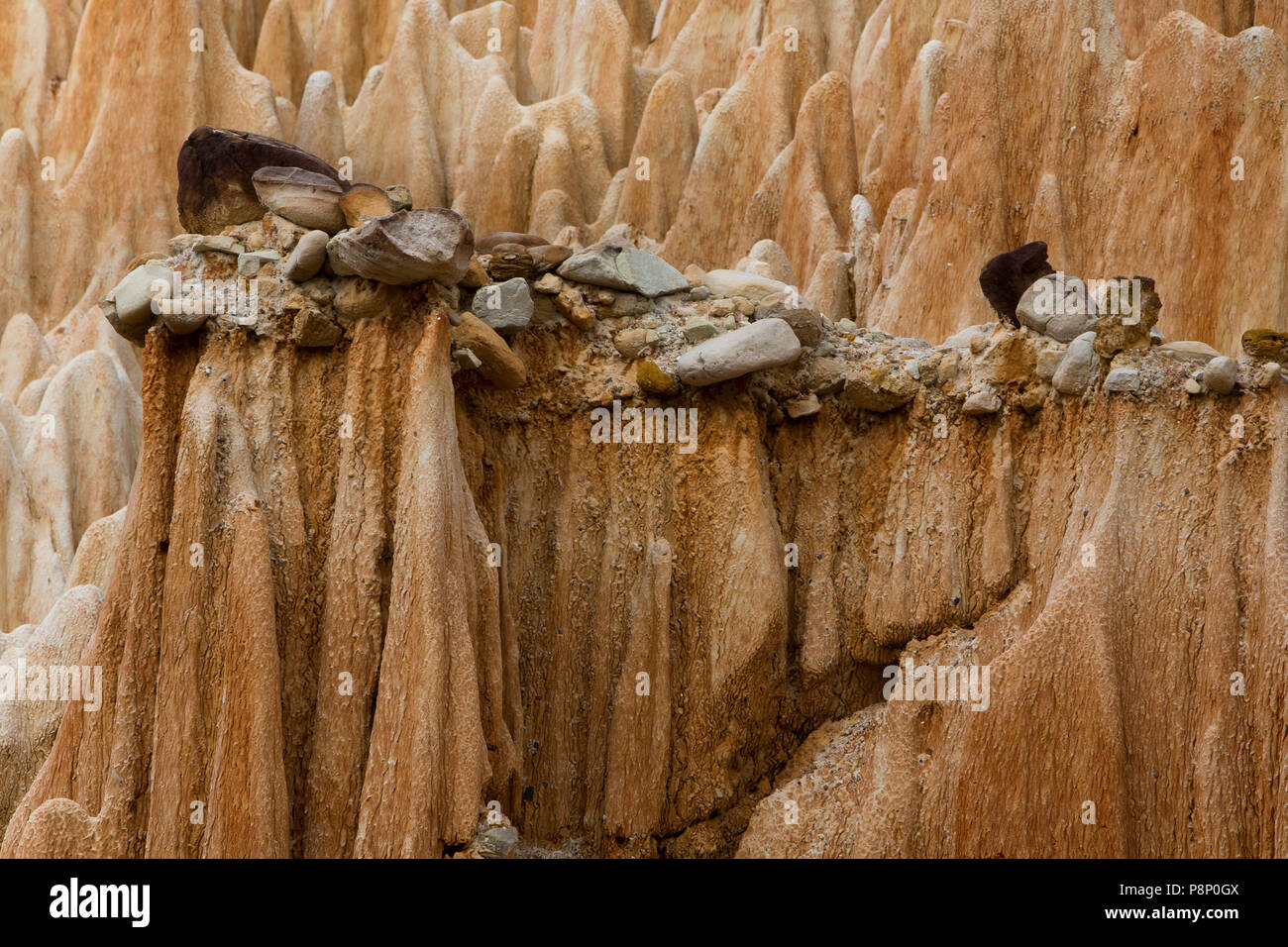 sand sculptures as a result of erosion on Madagascar Stock Photo