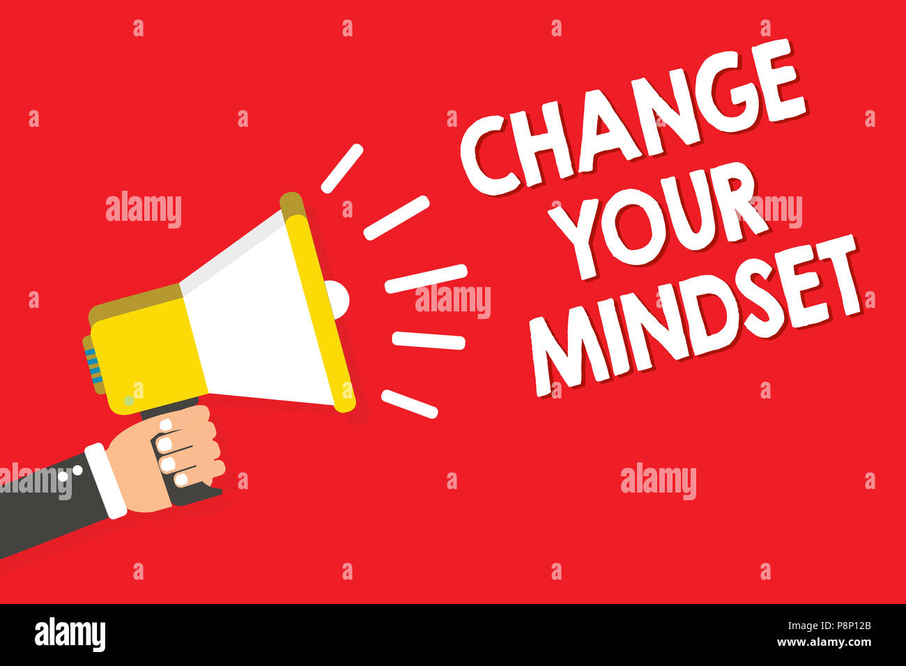 Mindset Change Signs Handwriting text writing Change Your Mindset. Concept meaning replace ...