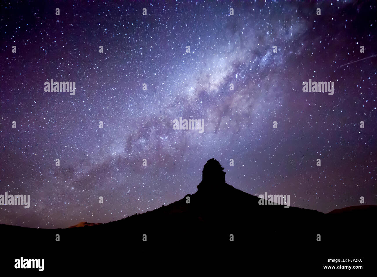 The milky way over the Moon Valley Stock Photo
