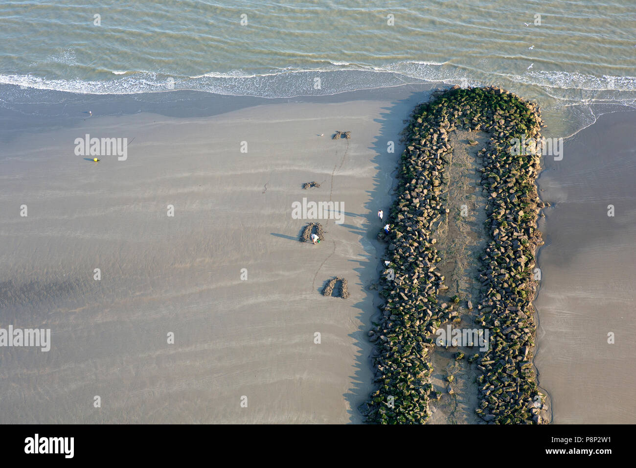 aerial of a breakwater Stock Photo