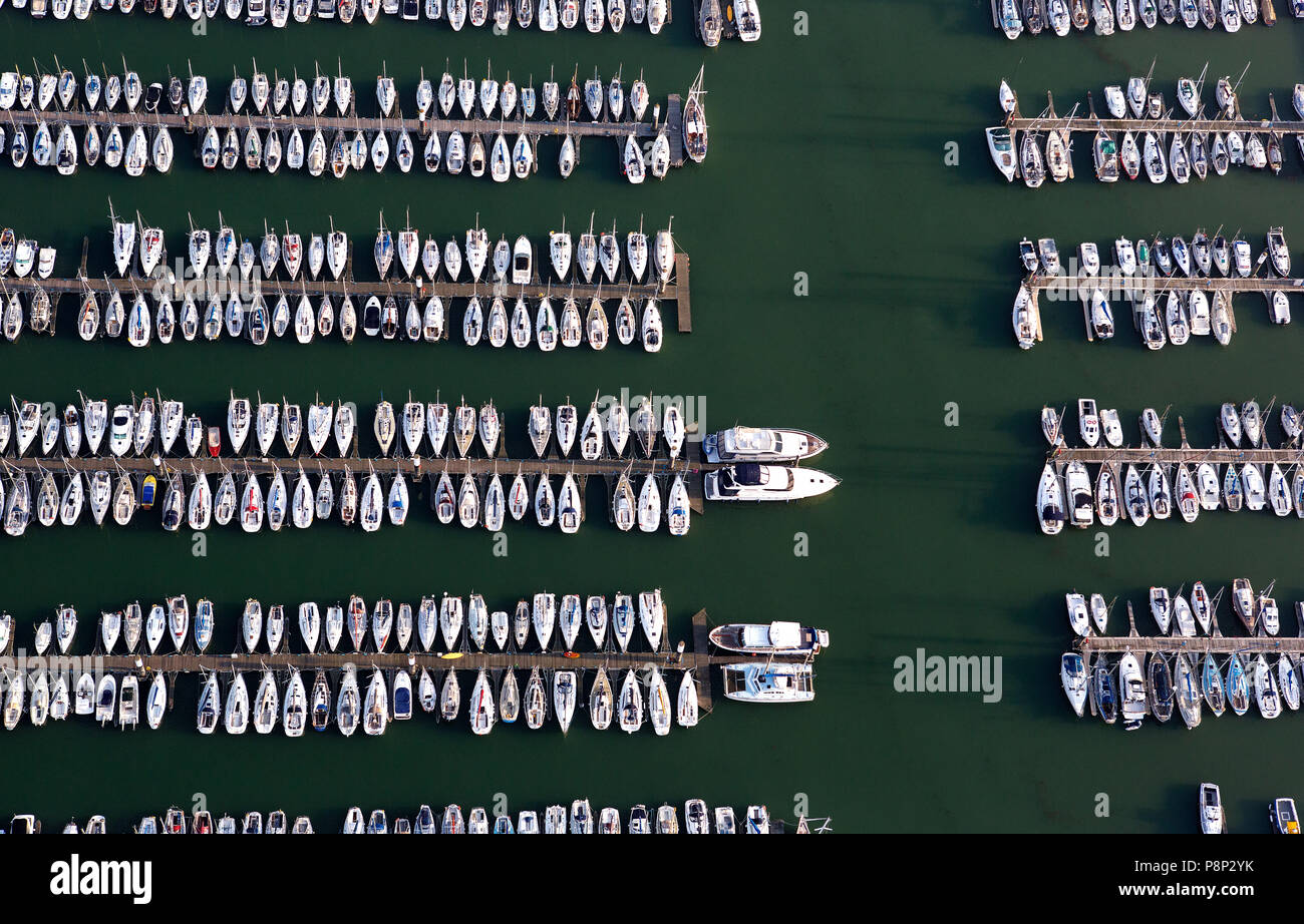 Aerial of the marina of Nieuwpoort Stock Photo