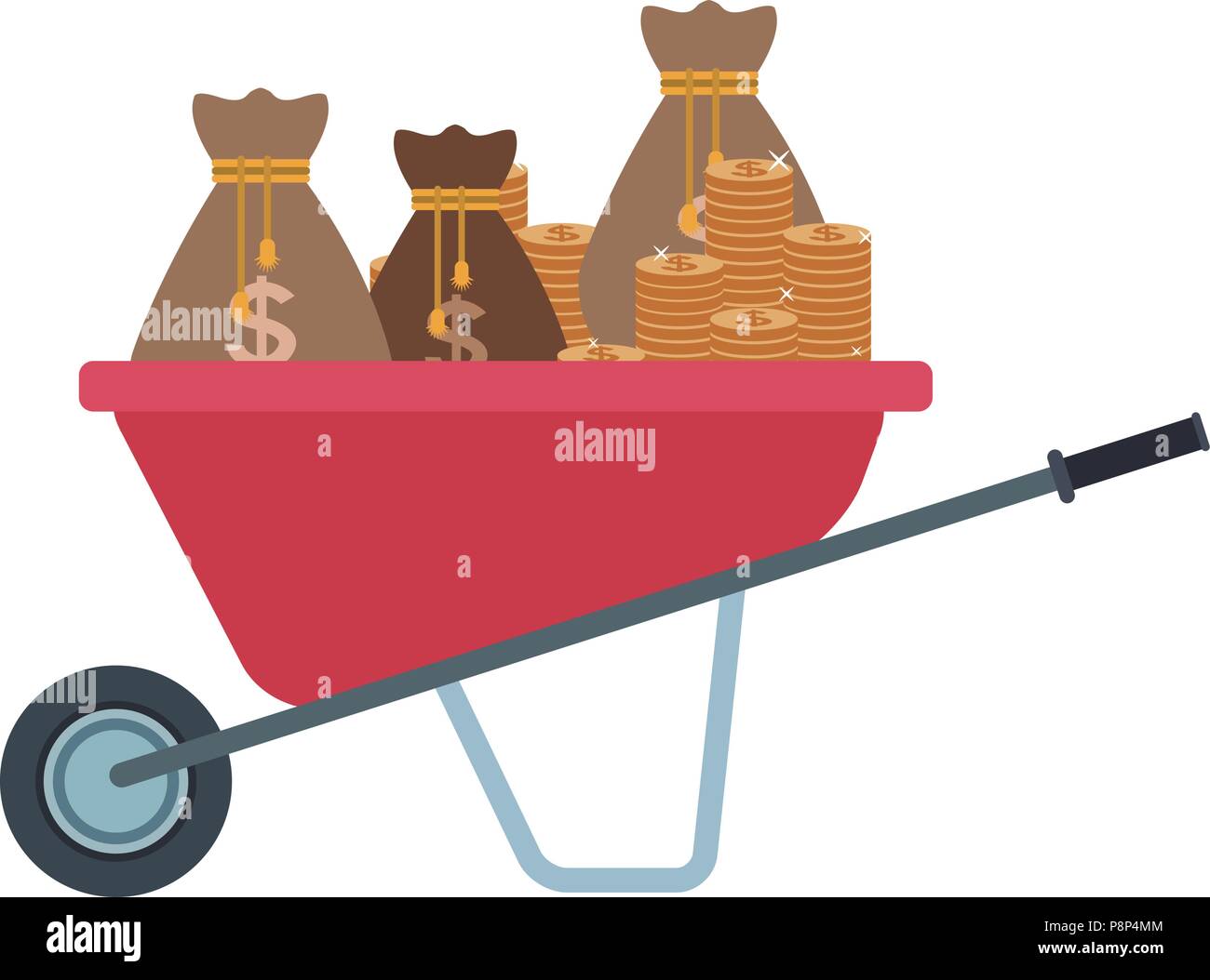 Wheelbarrow And Money Stock Photos & Wheelbarrow And Money Stock Images