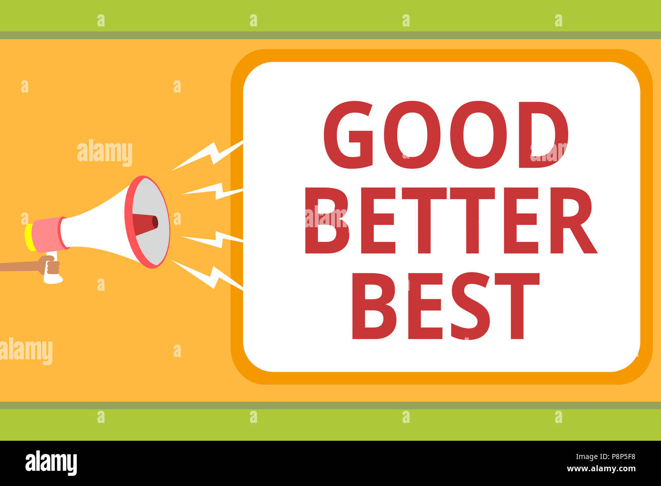 Writing note showing Good Better Best. Business photo showcasing ...