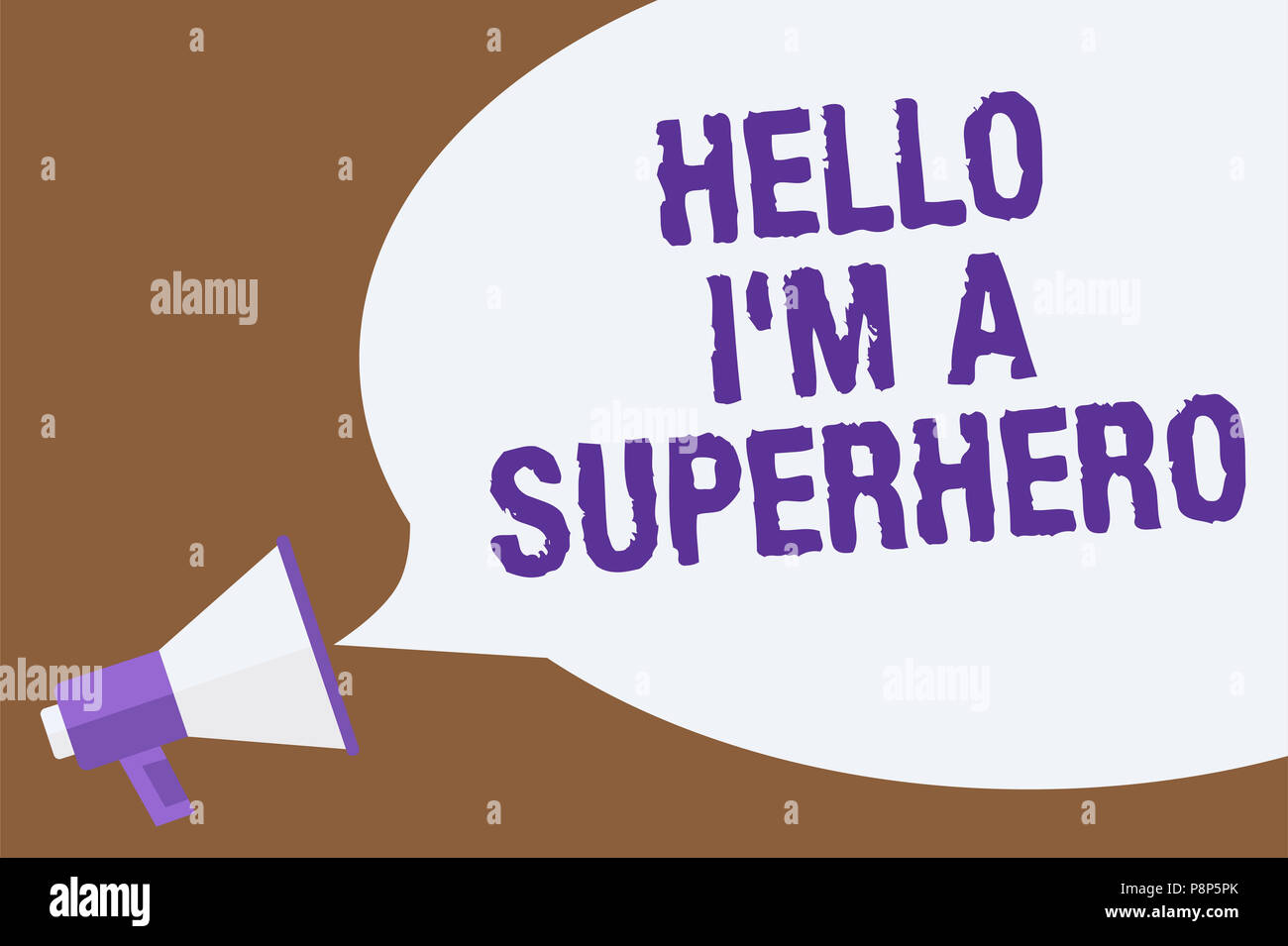 Superhero Hello Text sign showing Hello I am A Superhero. Conceptual photo Believing in ...