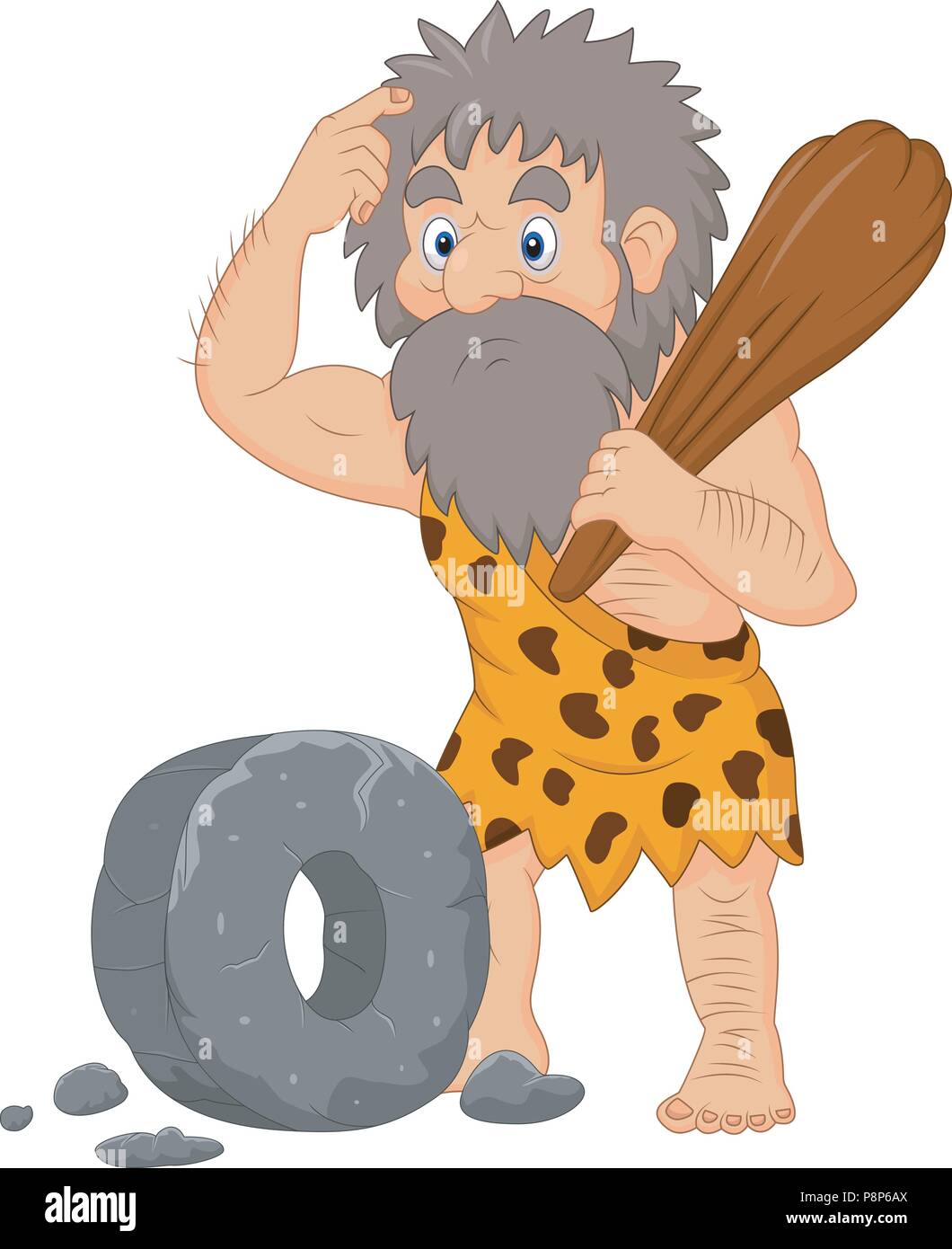 Caveman Wheel Cartoon