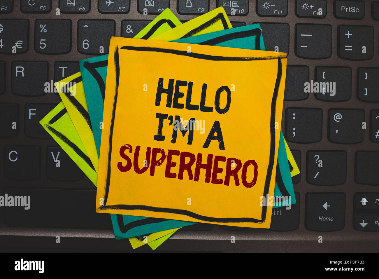 Superhero Hello Word writing text Hello I am A Superhero. Business concept for ...
