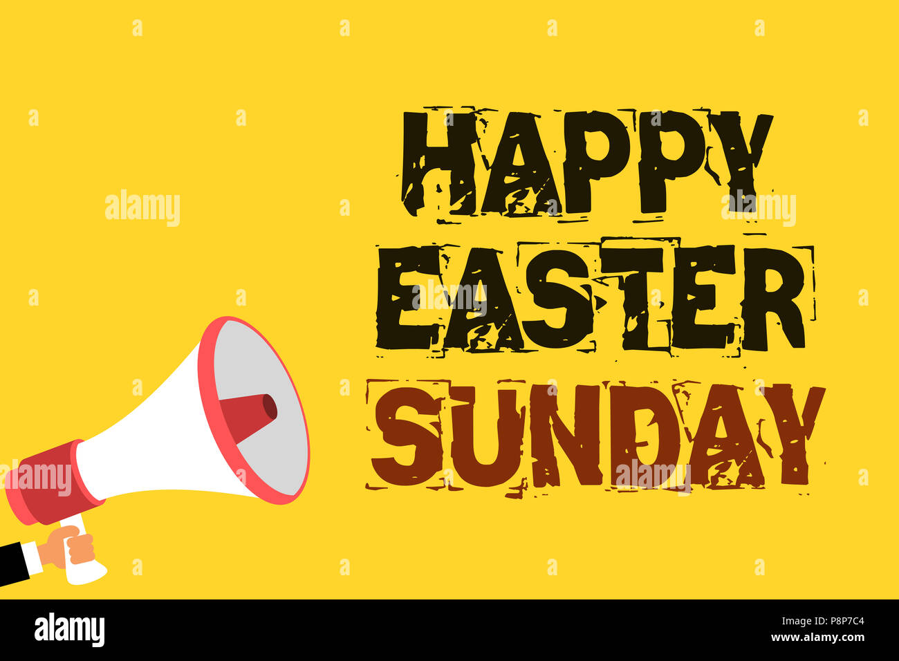 Handwriting text writing Happy Easter Sunday. Concept meaning Greeting someone about holidays Spring is coming Multiline text notice board recall reas Stock Photo - Alamy