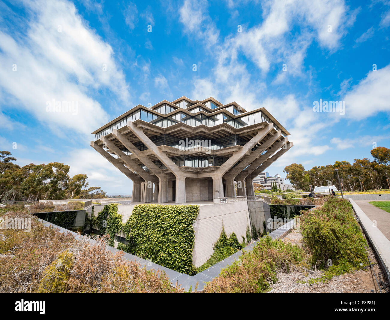 San Diego, JUN 29: The famous Geisel Library of Universtiy of California San Diego on JUN 29, 2018 at San Diego, California Stock Photo
