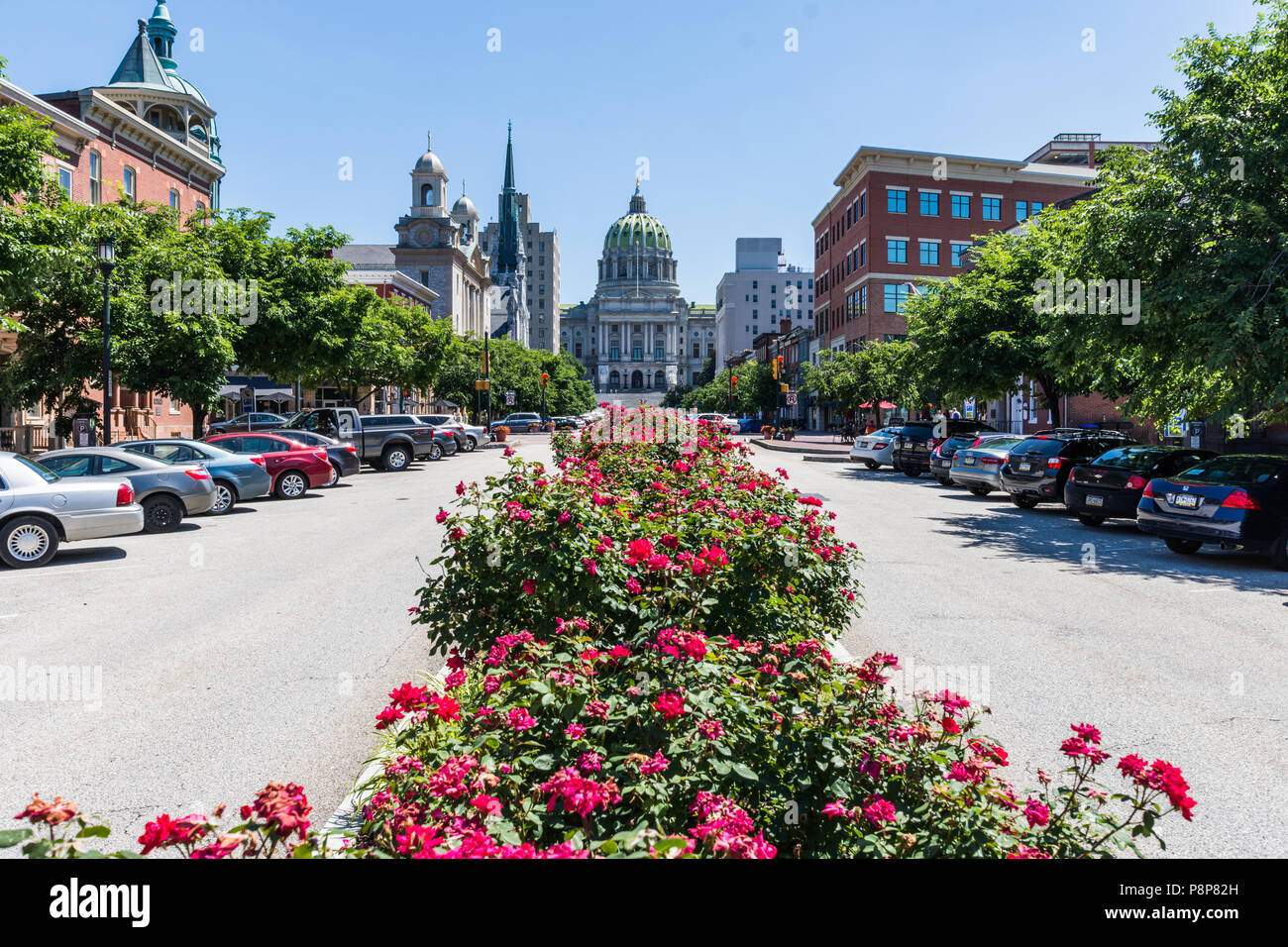 The Pennsylvania State Capitol Building From State Street In Harrisburg ...