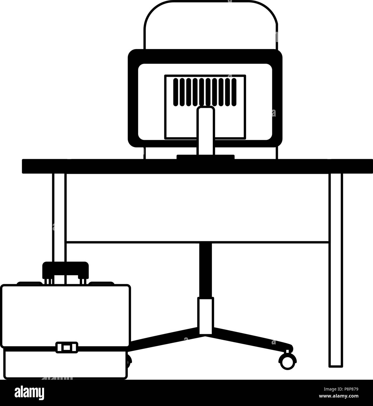 Business office elements black and white Stock Vector Image & Art - Alamy