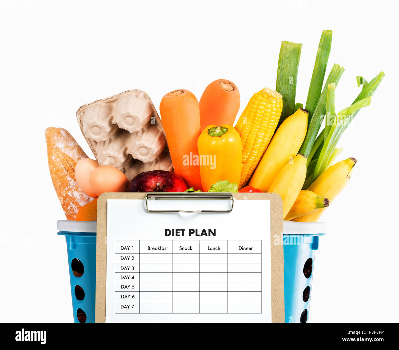 DIET PLAN healthy eating, dieting, slimming and weigh loss concept Stock Photo