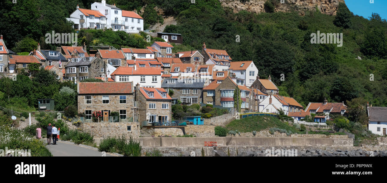 Robin Hood's Bay, North Yorkshire, England on a sunny summer day is a perfect holiday location Stock Photo