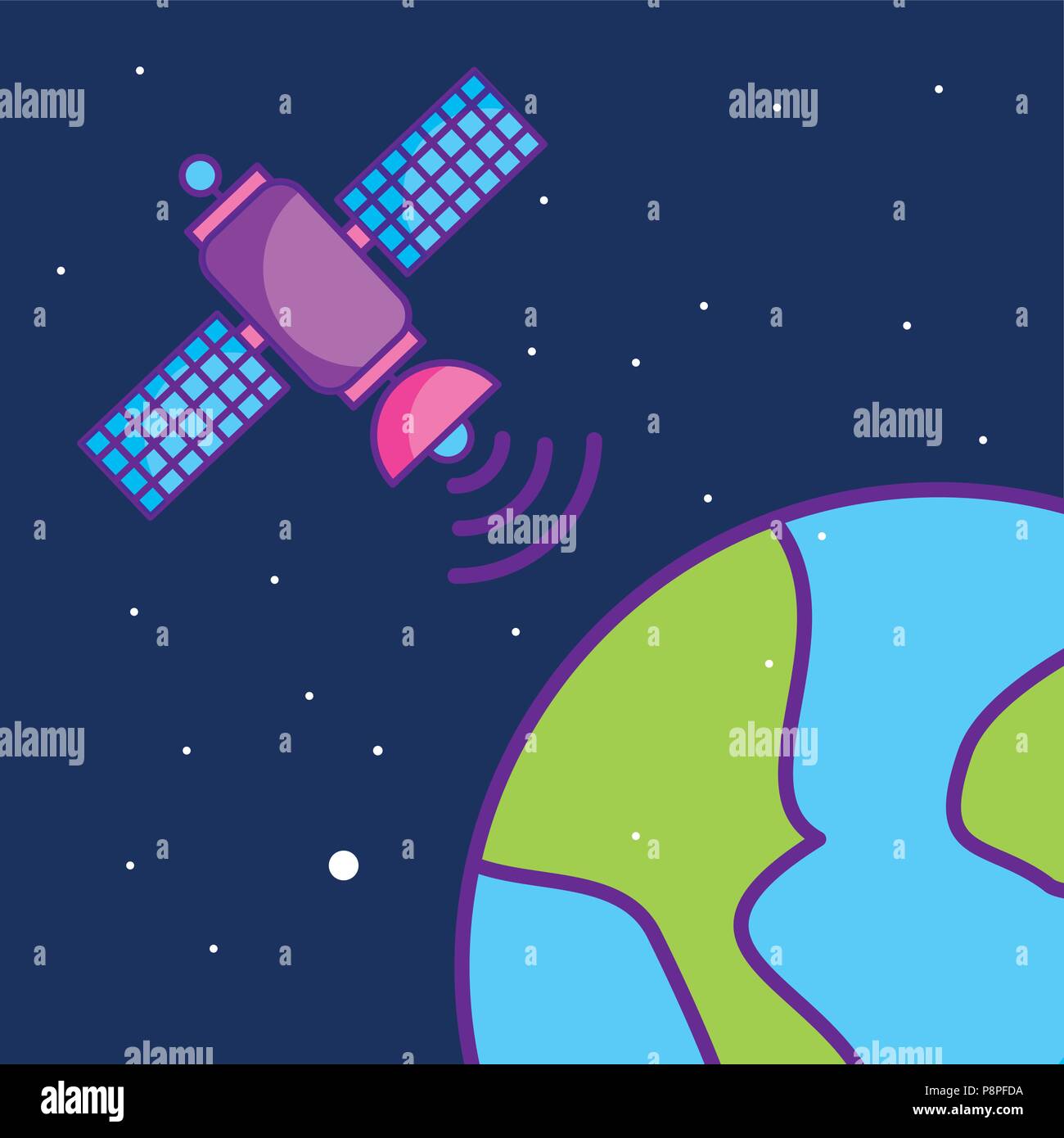 space galaxy card satellite planet vector illustration Stock Vector ...