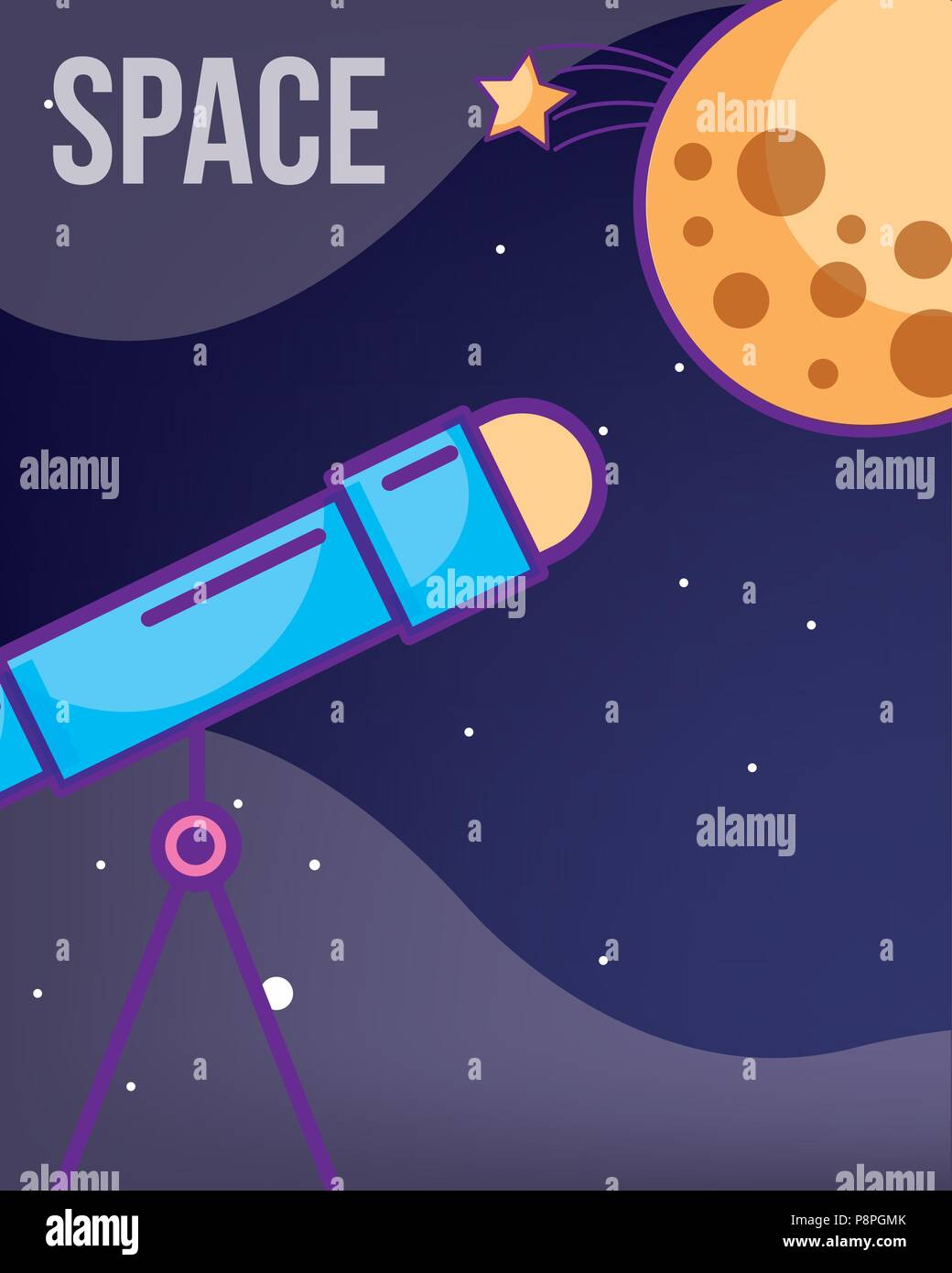 space galaxy cosmic card moon stars telescope explore astrology ...