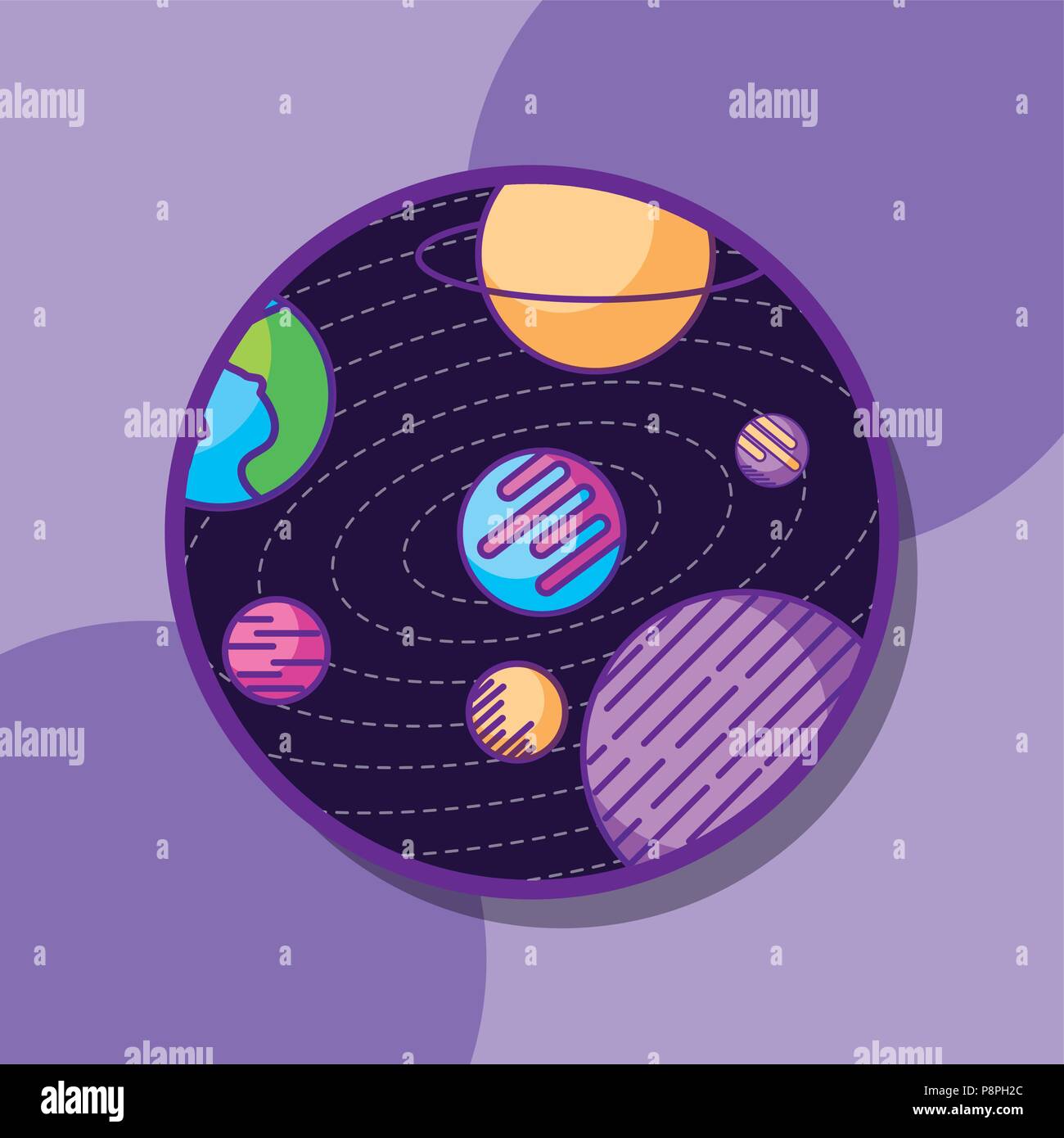 space galaxy cosmic card solar system connection world vector ...