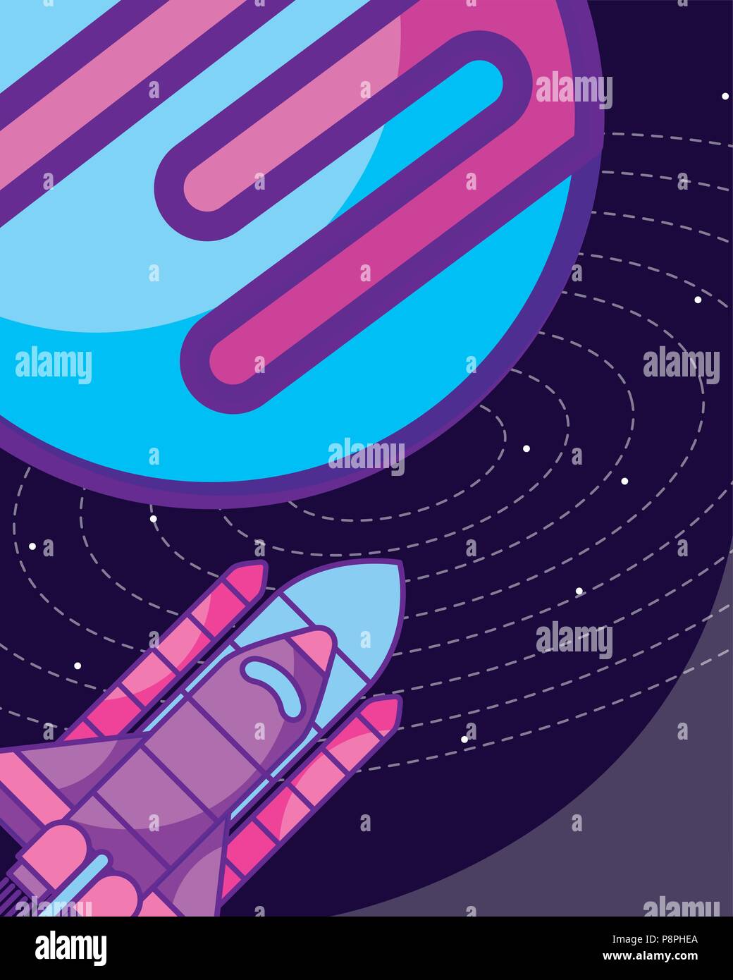 space galaxy cosmic card planet rocket explore astrology science vector ...