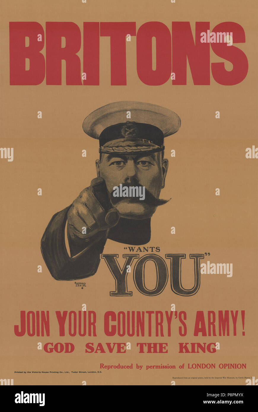 21 30a Sammlung Eybl Großbritannien. Alfred Leete (1882–1933) Britons (Kitchener) wants you (Briten Kitchener braucht Euch). 1914 (Nachdruck), 74 x 50 cm. (Slg.Nr. 552) Stock Photo