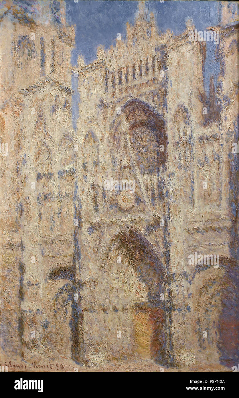 Rouen Cathedral: The Portal (Sunlight) - by Claude Monet, 1894