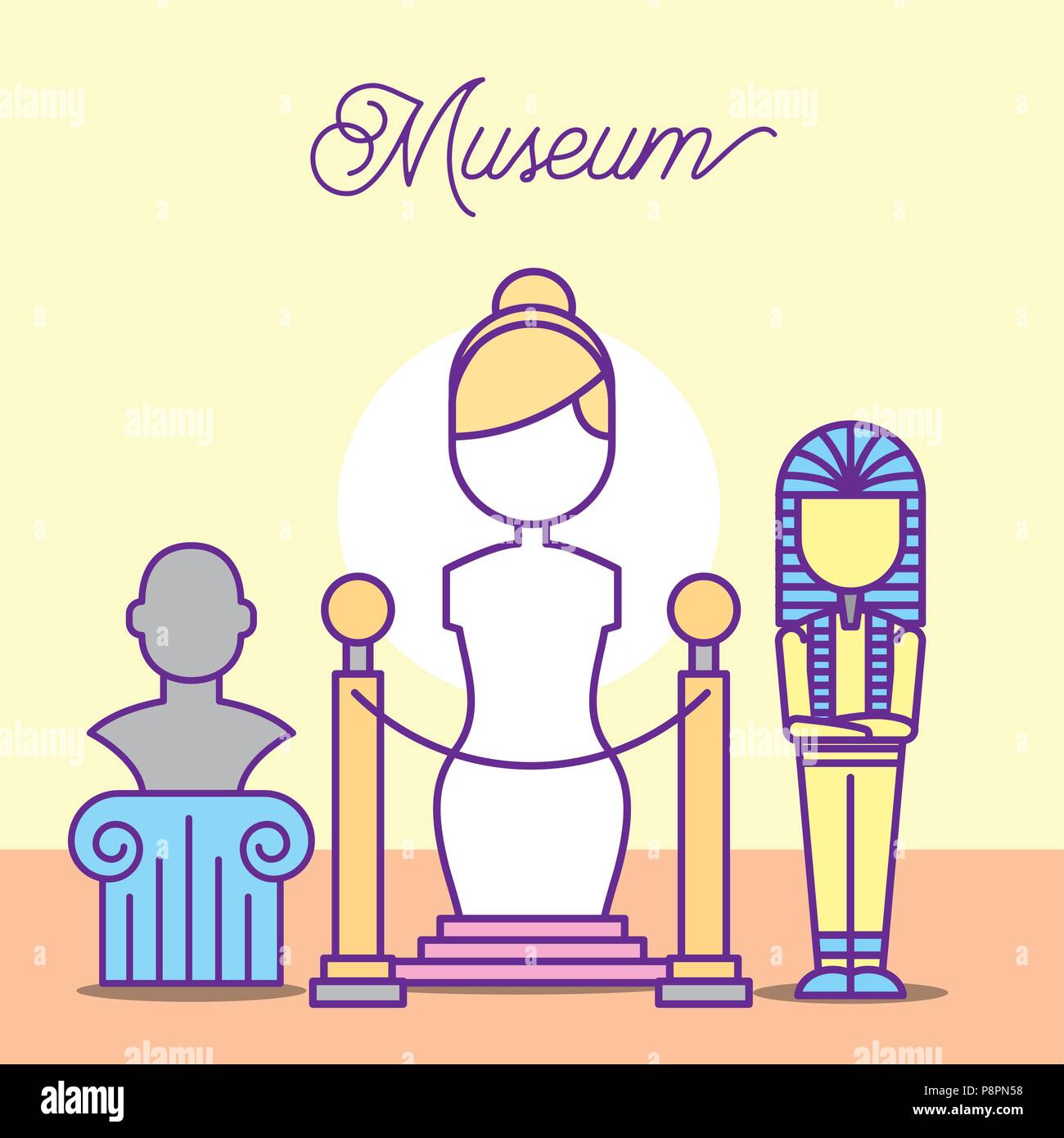 museum monuments design pharaoh monument man woman statue vector ...
