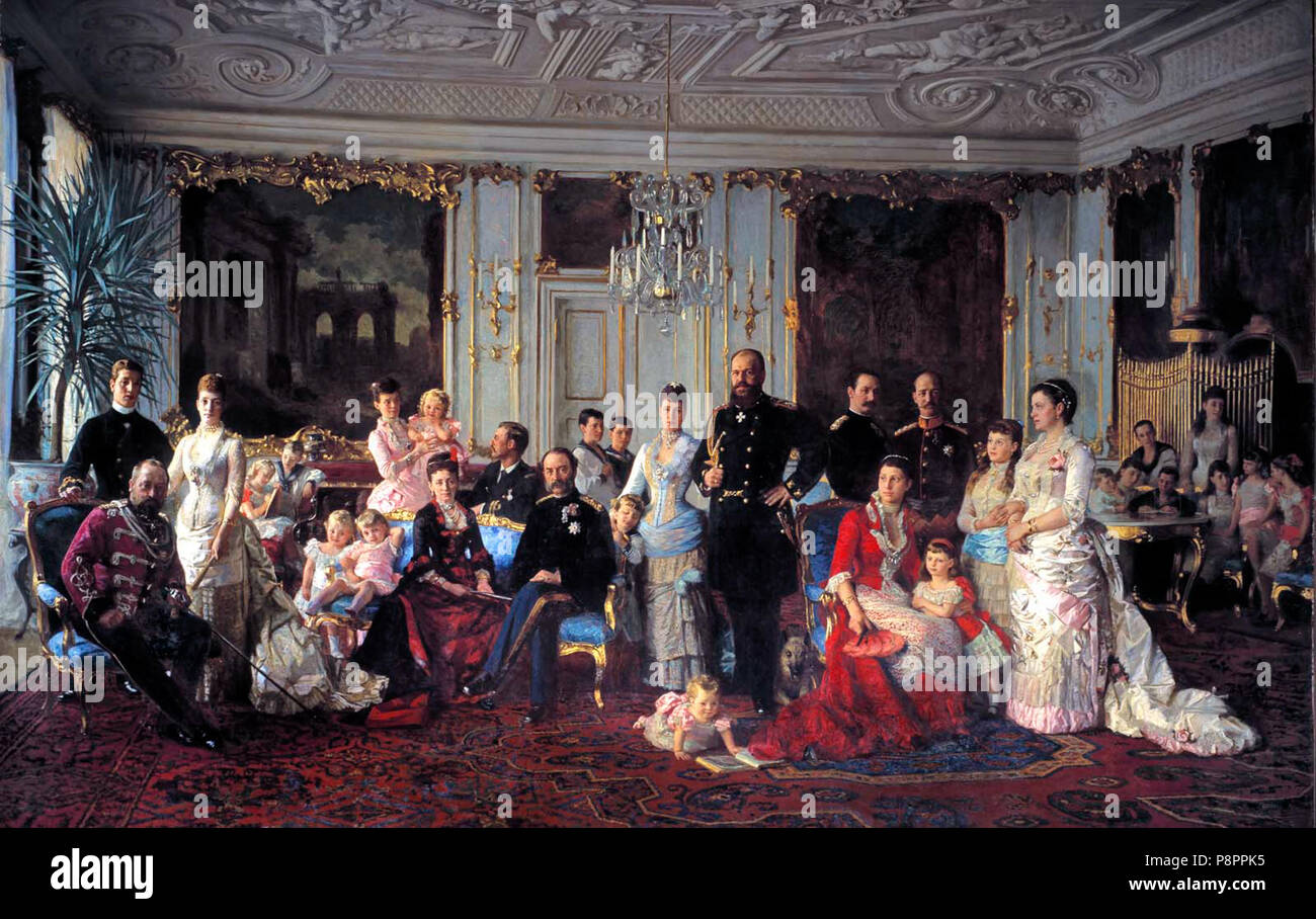 80 Christian IX of Denmark with family (Tuxen) Stock Photo