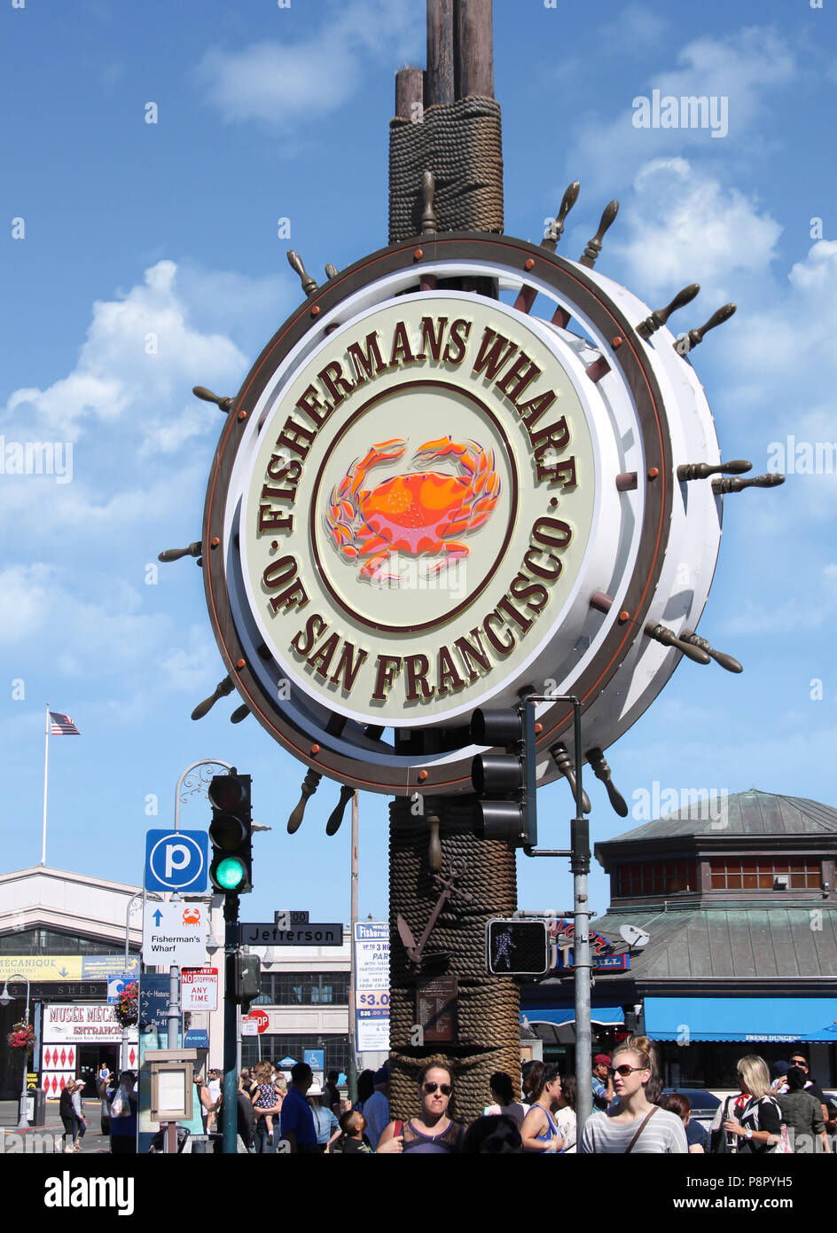 Landmark signage at Fishermans wharf in san francisco Stock Photo Alamy