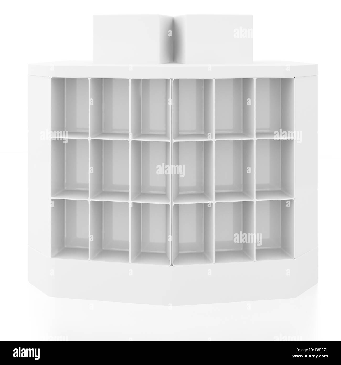 Empty product display stand. Isolated on white background, include