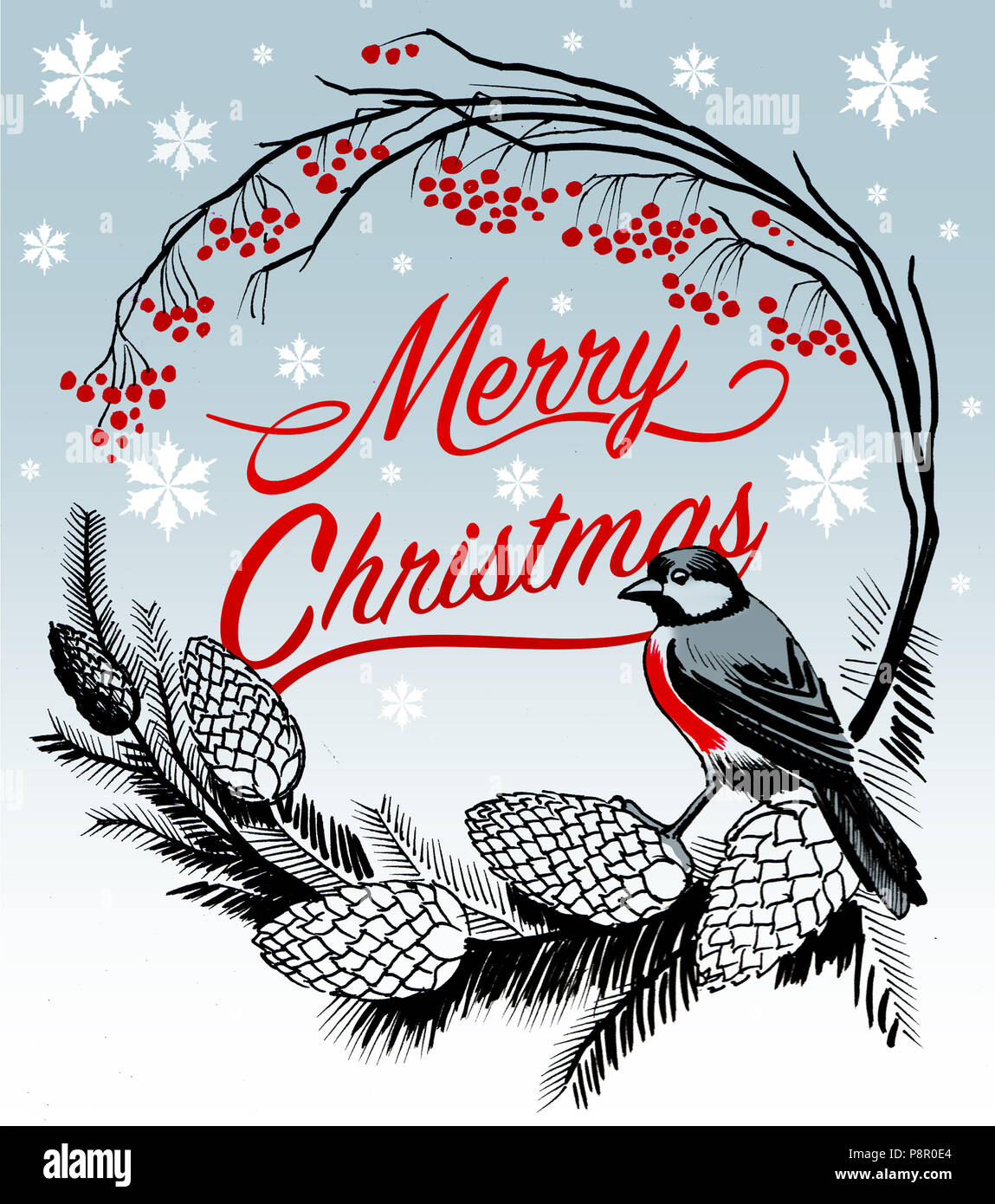 Christmas robin drawing hires stock photography and images Alamy