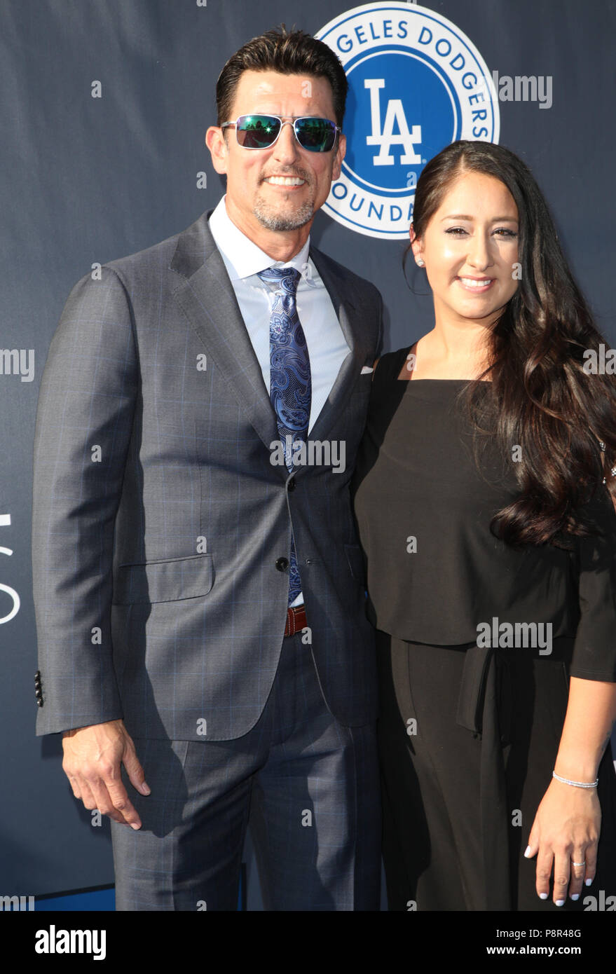 Celebrities attend the 4th Annual Los Angeles Dodgers Foundation Blue Diamond Gala at Dodger Stadium.  Featuring: Nomar Garciaparra, Mia Hamm Where: Los Angeles, California, United States When: 11 Jun 2018 Credit: Brian To/WENN.com Stock Photo
