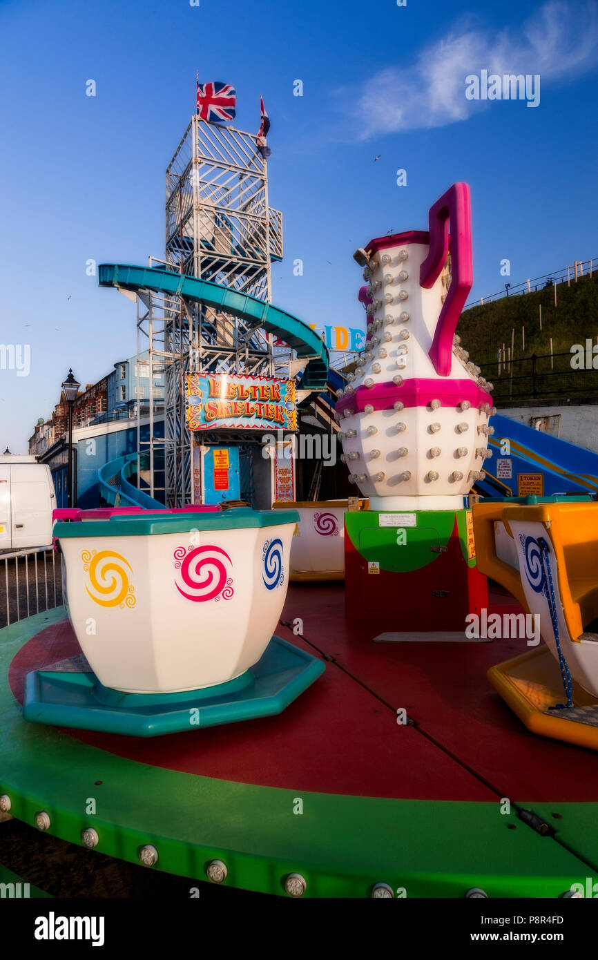Fairground rides at Cromer, Norfolk, England Stock Photo