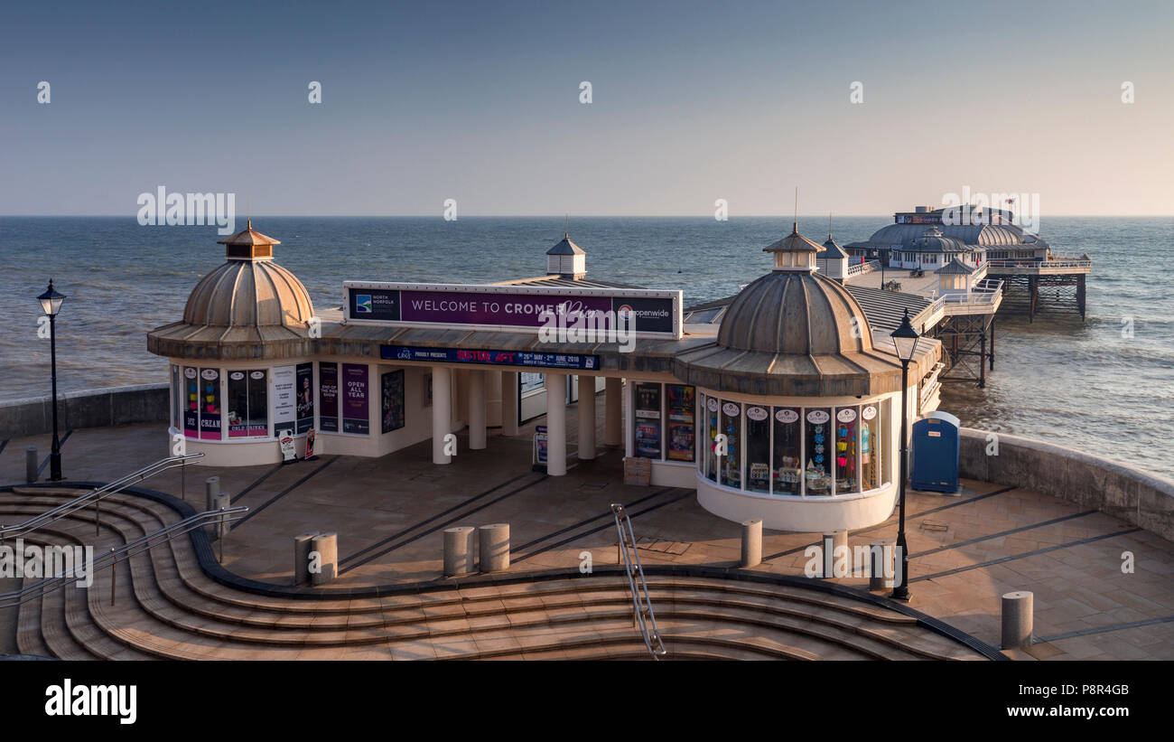 Cromer pier at sunrise, Norfolk, England Stock Photo