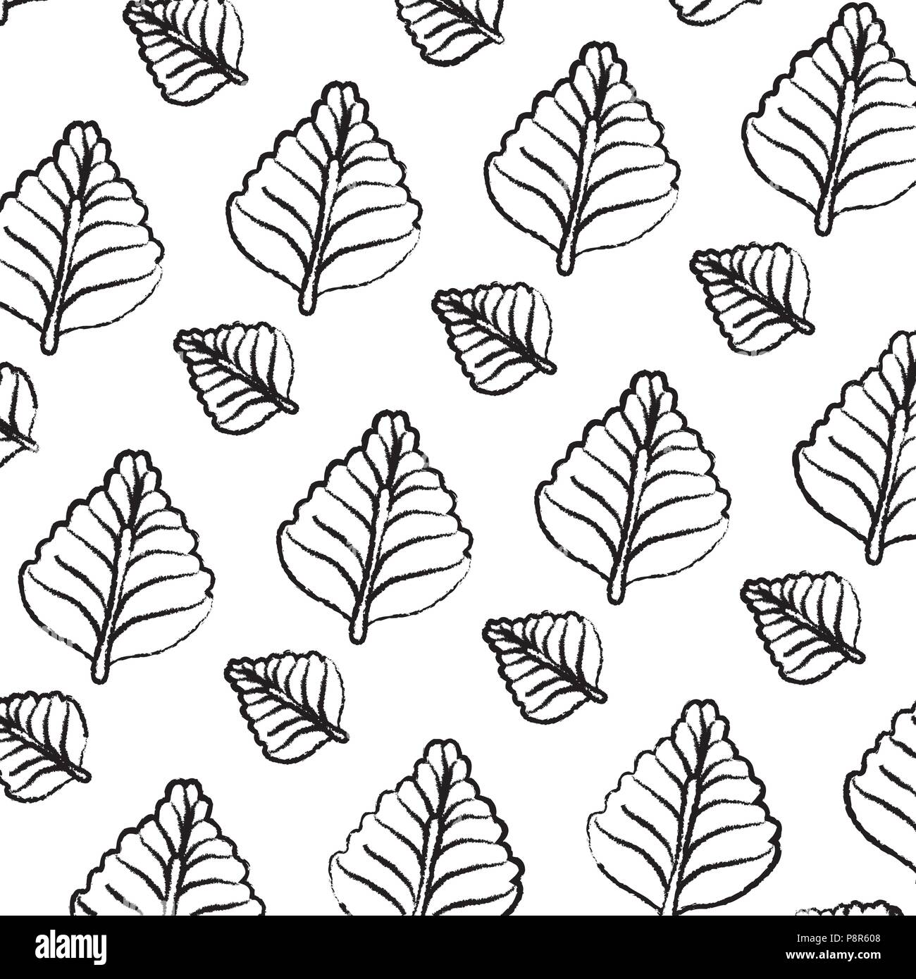 grunge natural and tropical leaf style background vector illustration ...