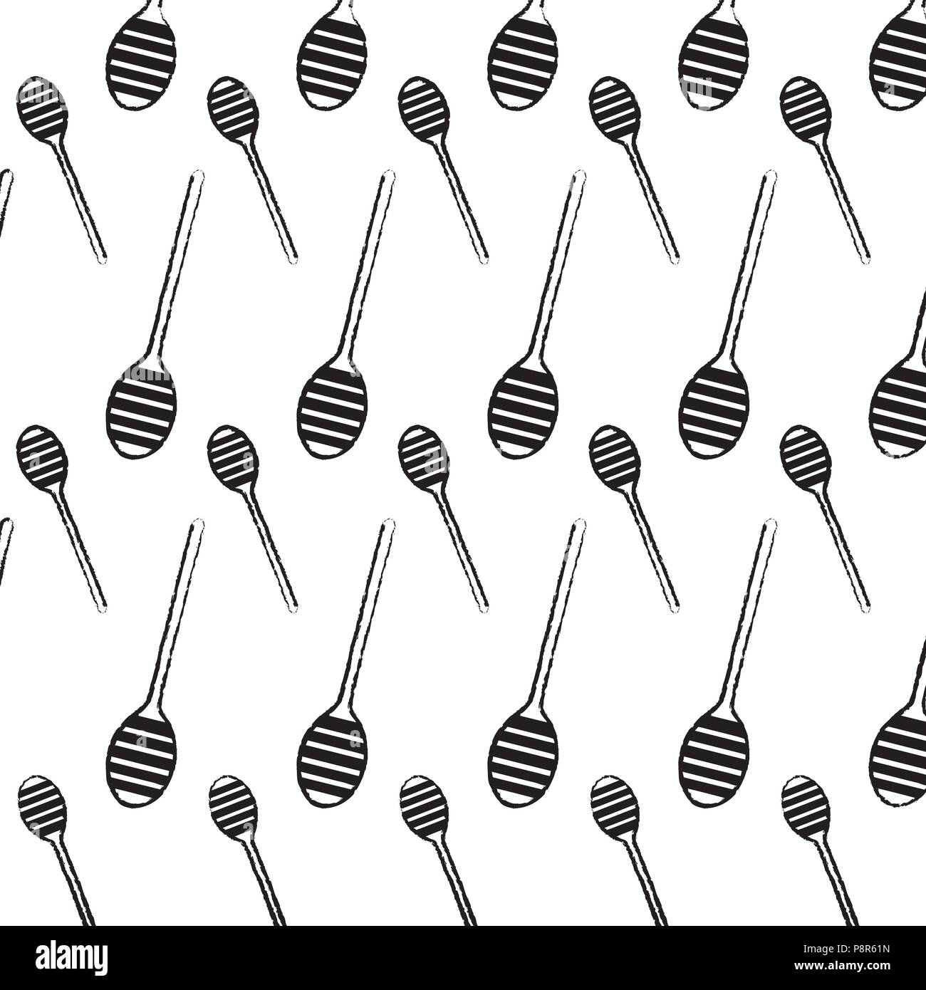 grunge honey dipper kitchen tool background vector illustration Stock