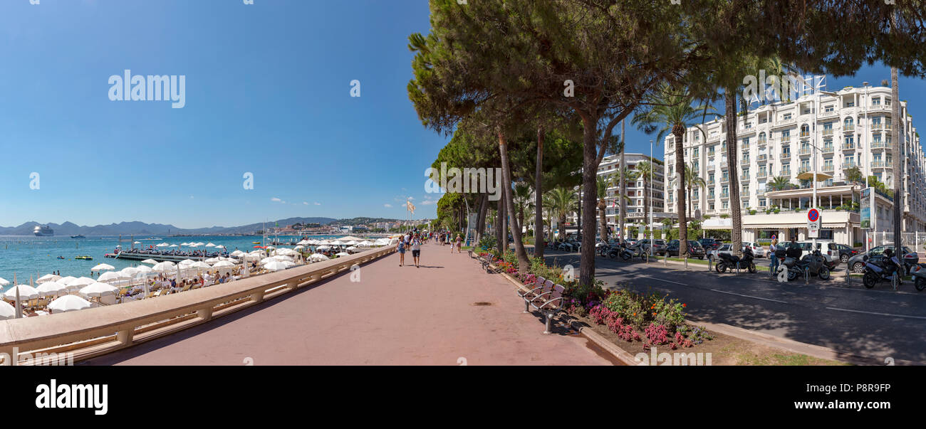 Boulevard de la Croisette, Cannes,  France Stock Photo