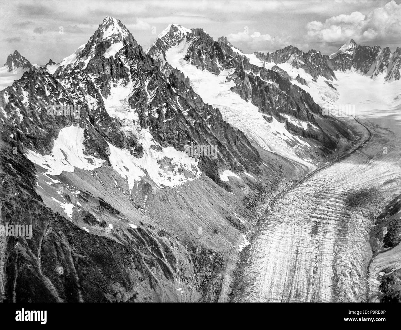 .   78 CH-NB - Aiguille du Chardonnet, Mont-Blanc Massiv - Eduard Spelterini - EAD-WEHR-32125-B Stock Photo