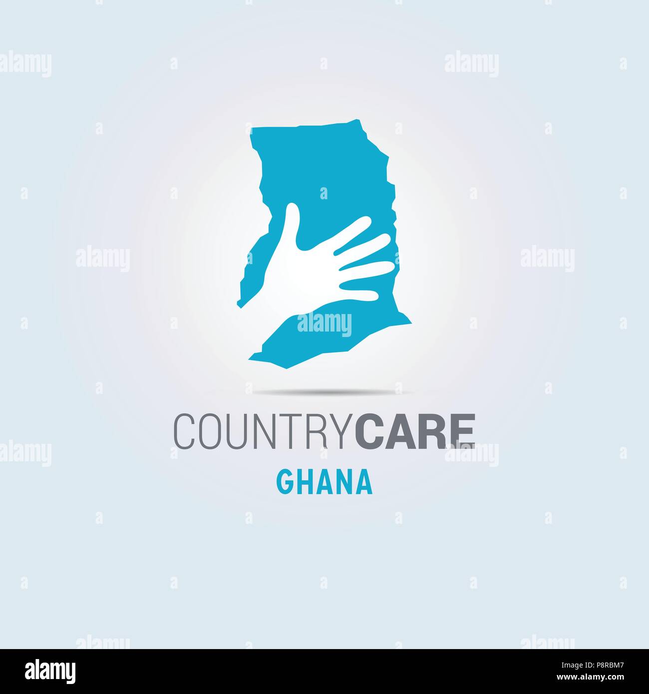 Illustration of an isolated hands offering sign with the map of Ghana