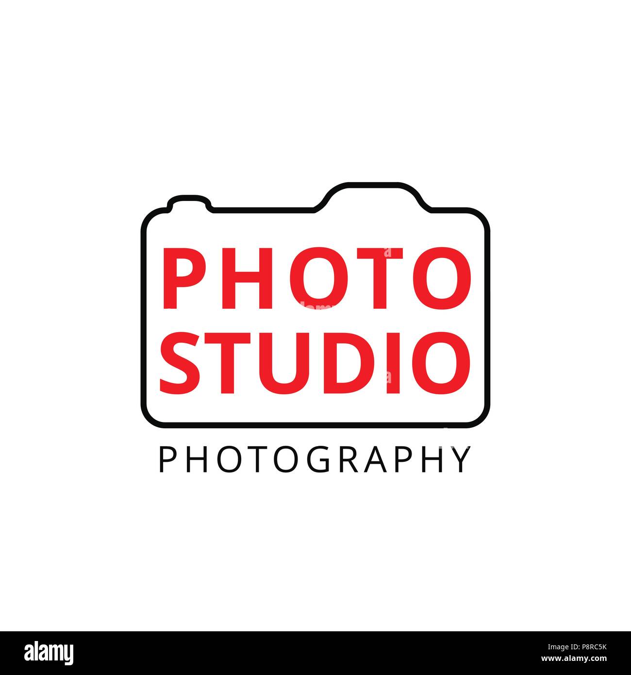 Vector Black and Red Icon for Photographer. Camera Icons. For web