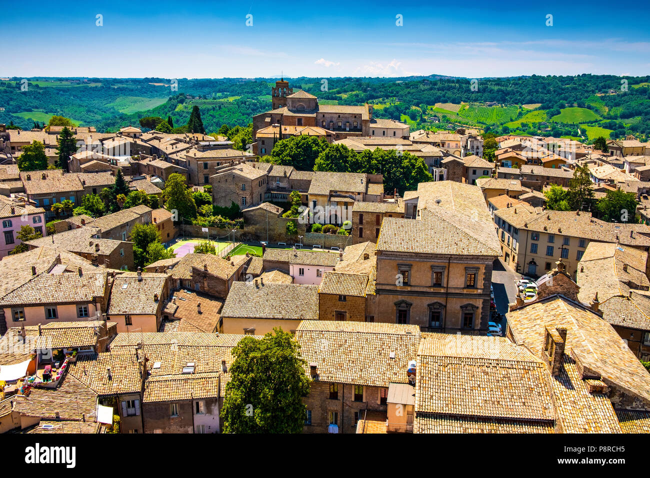 Orvieto, Italy - Panoramic view of Orvieto old town and Umbria region ...