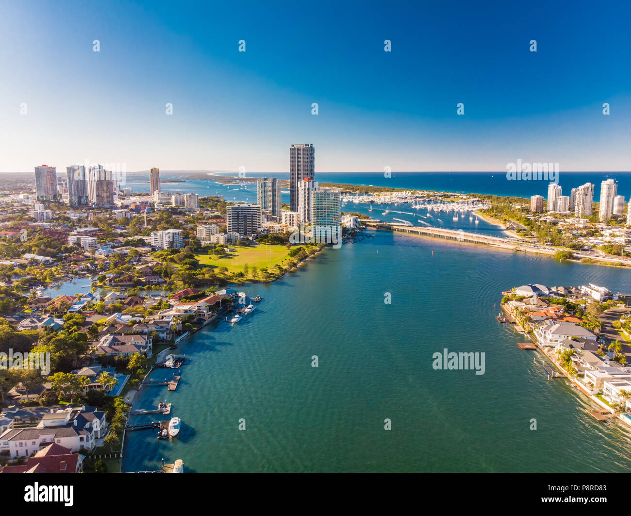 Aerial view of Southport on the Gold Coast, Queendsland, Austral Stock  Photo - Alamy