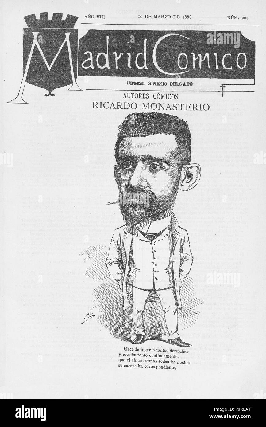 11 1888-03-10, Madrid Cómico, Ricardo Monasterio, Cilla Stock Photo