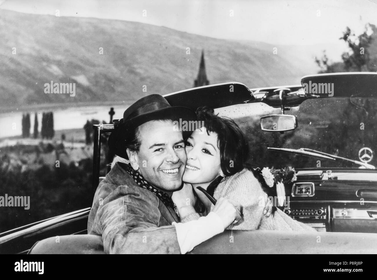 otto wilhelm fischer, juliette greco, scene from the movie whirlpool, 1959 Stock Photo