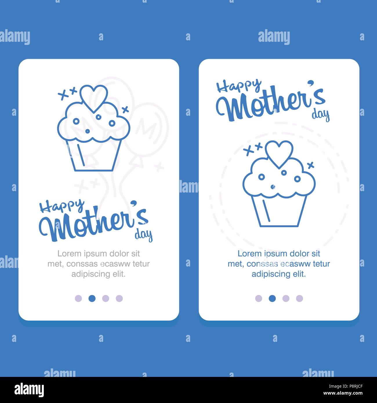 Mother's day greeting card with flowers background. For web design and ...