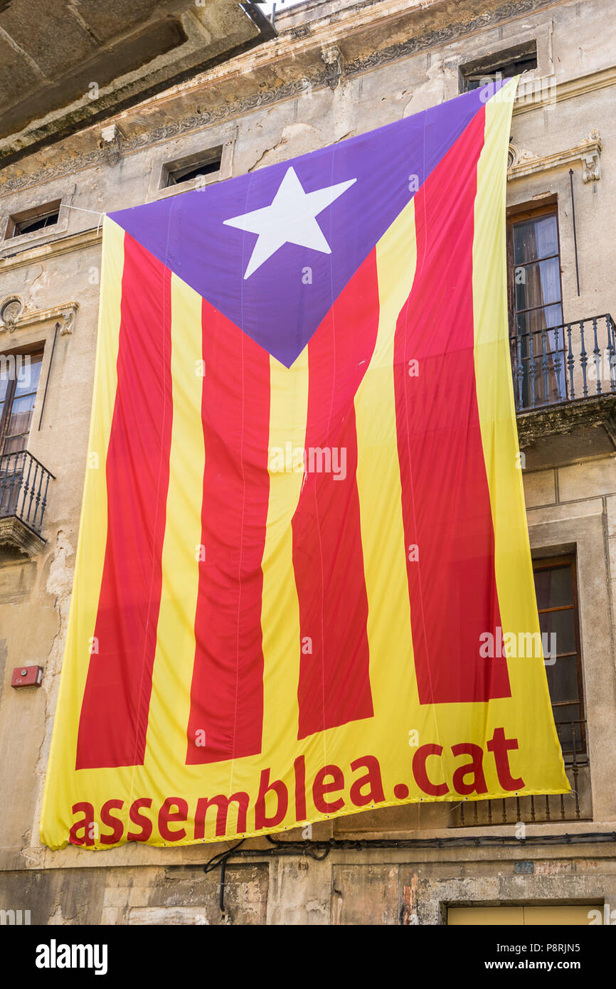 Flag of the Catalonian indepedance supporters Stock Photo